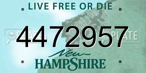 4472957 New Hampshire License Plate