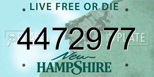 4472977 New Hampshire License Plate