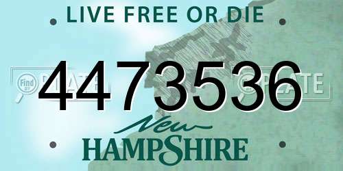 4473536 New Hampshire License Plate