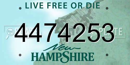4474253 New Hampshire License Plate