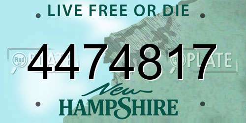 4474817 New Hampshire License Plate