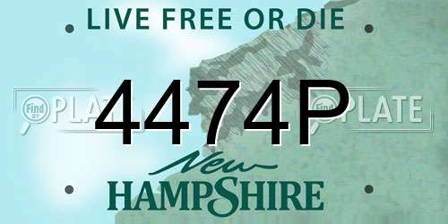 4474P New Hampshire License Plate
