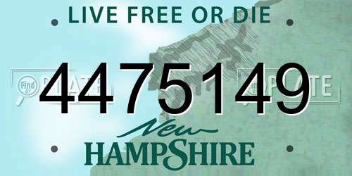 4475149 New Hampshire License Plate
