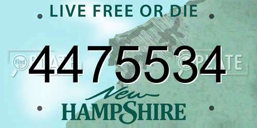 4475534 New Hampshire License Plate