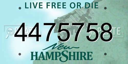 4475758 New Hampshire License Plate