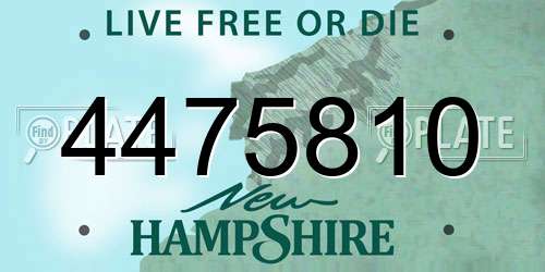 4475810 New Hampshire License Plate