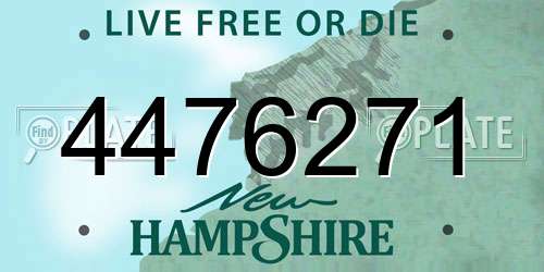 4476271 New Hampshire License Plate