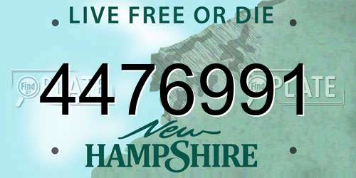4476991 New Hampshire License Plate