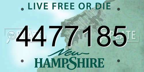 4477185 New Hampshire License Plate