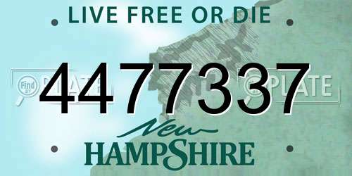 4477337 New Hampshire License Plate