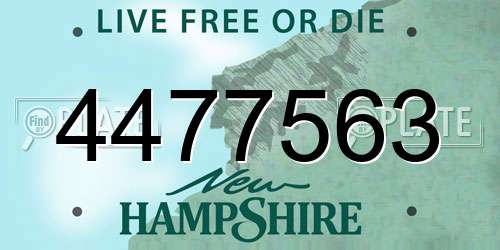 4477563 New Hampshire License Plate