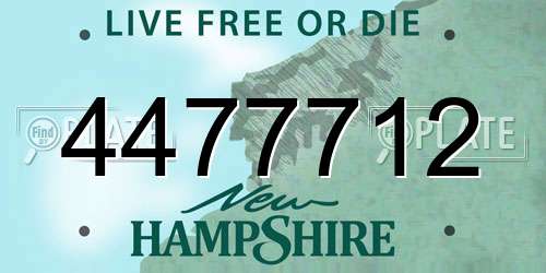 4477712 New Hampshire License Plate