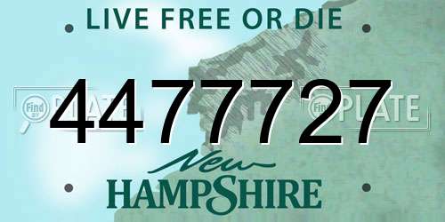4477727 New Hampshire License Plate
