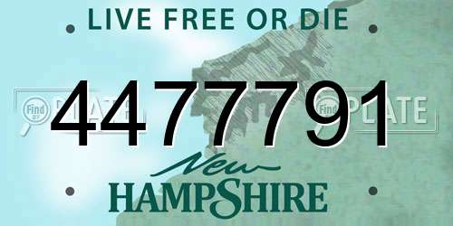 4477791 New Hampshire License Plate