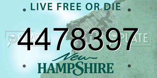 4478397 New Hampshire License Plate
