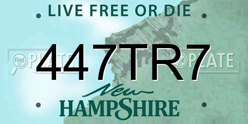 447TR7 New Hampshire License Plate