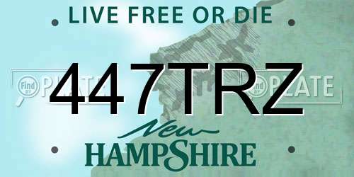 447TRZ New Hampshire License Plate