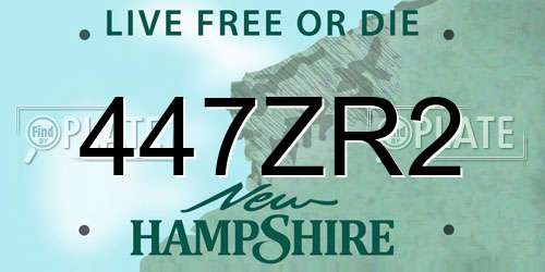 447ZR2 New Hampshire License Plate