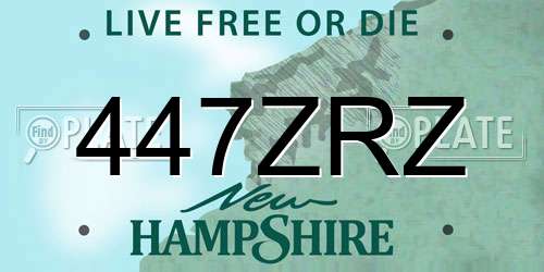 447ZRZ New Hampshire License Plate