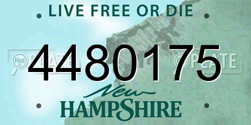 4480175 New Hampshire License Plate