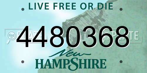 4480368 New Hampshire License Plate