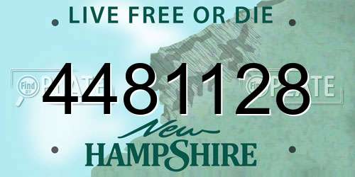 4481128 New Hampshire License Plate