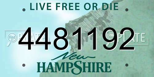 4481192 New Hampshire License Plate