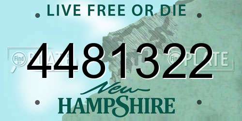 4481322 New Hampshire License Plate