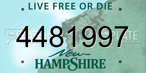 4481997 New Hampshire License Plate
