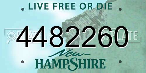 4482260 New Hampshire License Plate