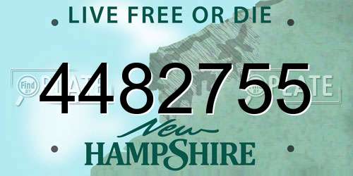 4482755 New Hampshire License Plate