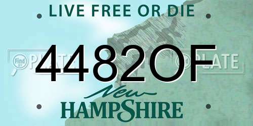 4482OF New Hampshire License Plate