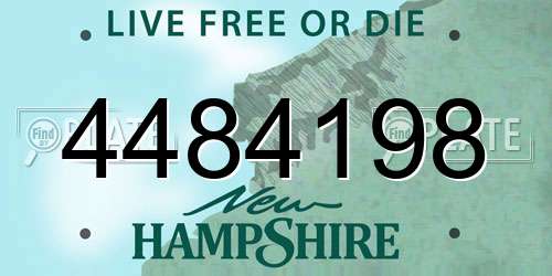 4484198 New Hampshire License Plate