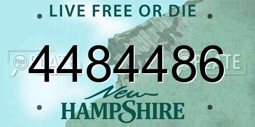4484486 New Hampshire License Plate