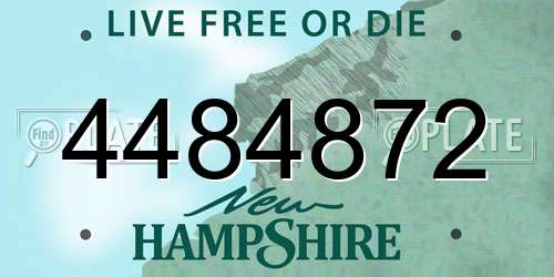 4484872 New Hampshire License Plate