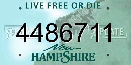 4486711 New Hampshire License Plate