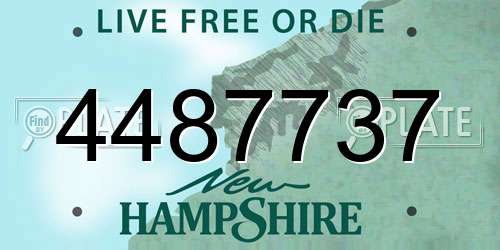 4487737 New Hampshire License Plate