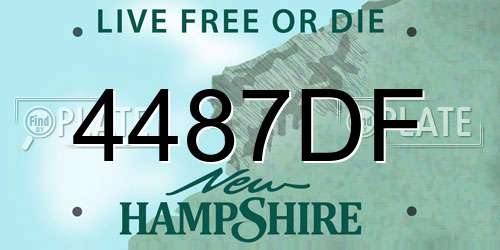 4487DF New Hampshire License Plate