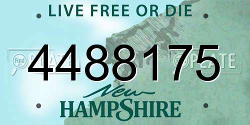 4488175 New Hampshire License Plate