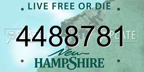 4488781 New Hampshire License Plate