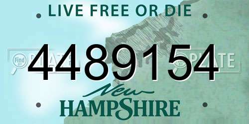 4489154 New Hampshire License Plate