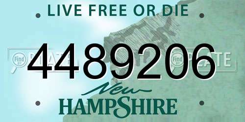 4489206 New Hampshire License Plate