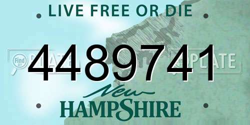 4489741 New Hampshire License Plate