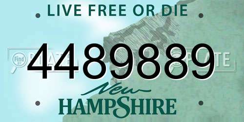 4489889 New Hampshire License Plate