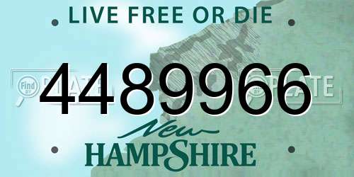 4489966 New Hampshire License Plate