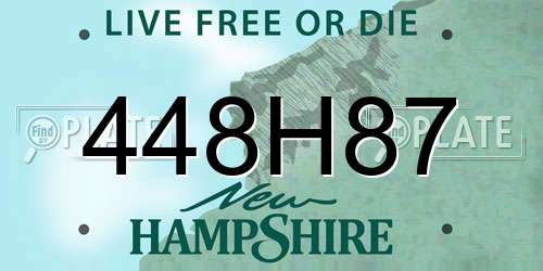 448H87 New Hampshire License Plate