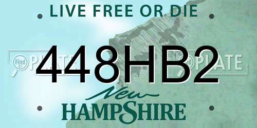 448HB2 New Hampshire License Plate