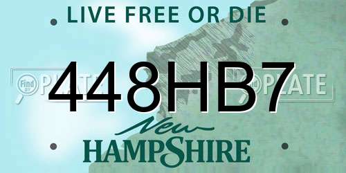448HB7 New Hampshire License Plate