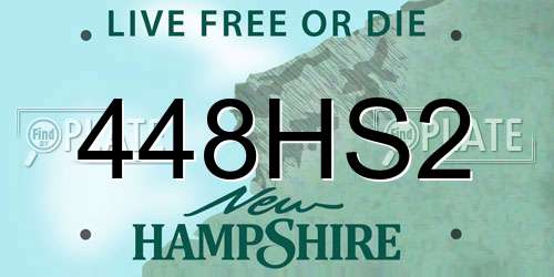 448HS2 New Hampshire License Plate