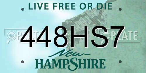 448HS7 New Hampshire License Plate